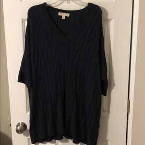 Navy blue knitted oversized sweater